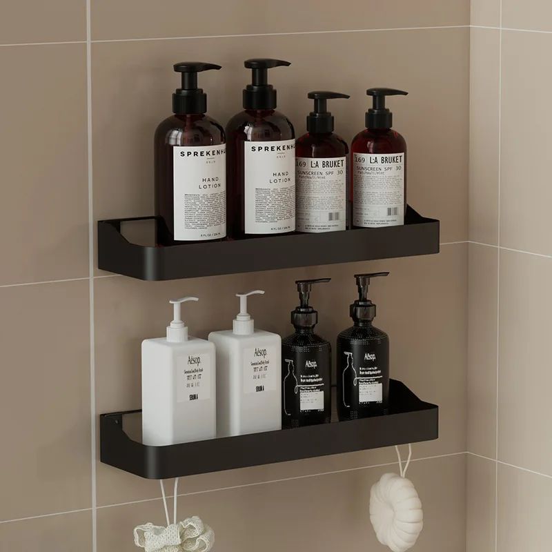 AquaHold DrillFree Bathroom Shelf Organizer WallMounted Shower Caddy With Soap Holder 2
