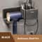 WallMounted Hair Dryer Holder Bathroom Hair Tool Organizer Shelf 8