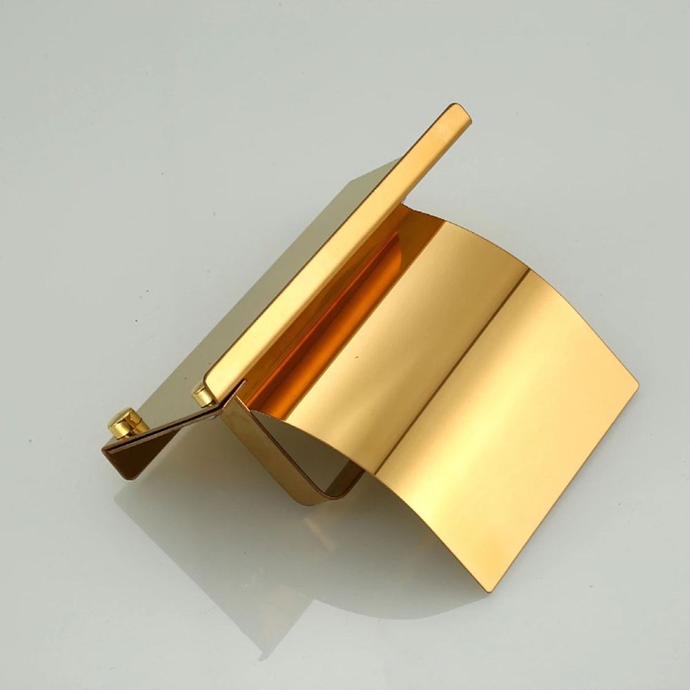 Brushed Stainless Steel Freestanding Toilet Paper Holder With Storage Rack 3