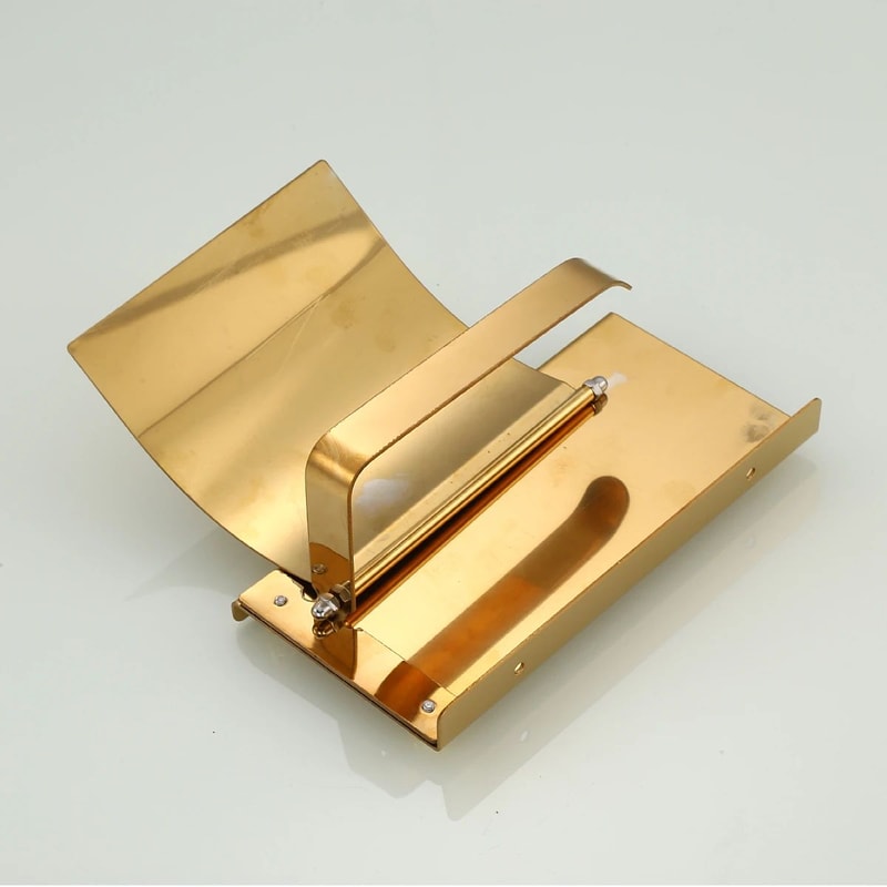 Brushed Stainless Steel Freestanding Toilet Paper Holder With Storage Rack 4