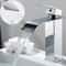Matte Black Waterfall Bathroom Faucet Stainless Steel Hot Cold SingleHandle Basin Mixer 0