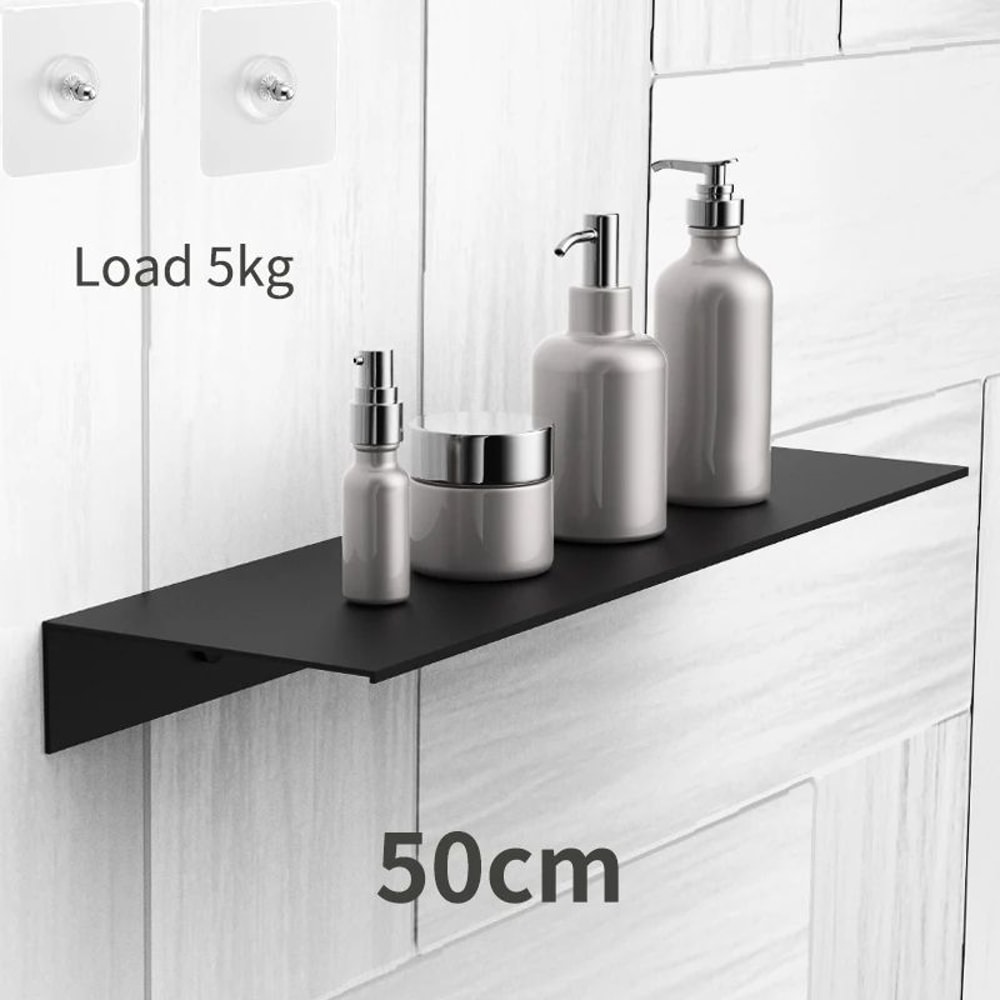DrillFree Floating Bathroom Shelf SelfAdhesive Wall Storage Organizer For Kitchen Toilet 7