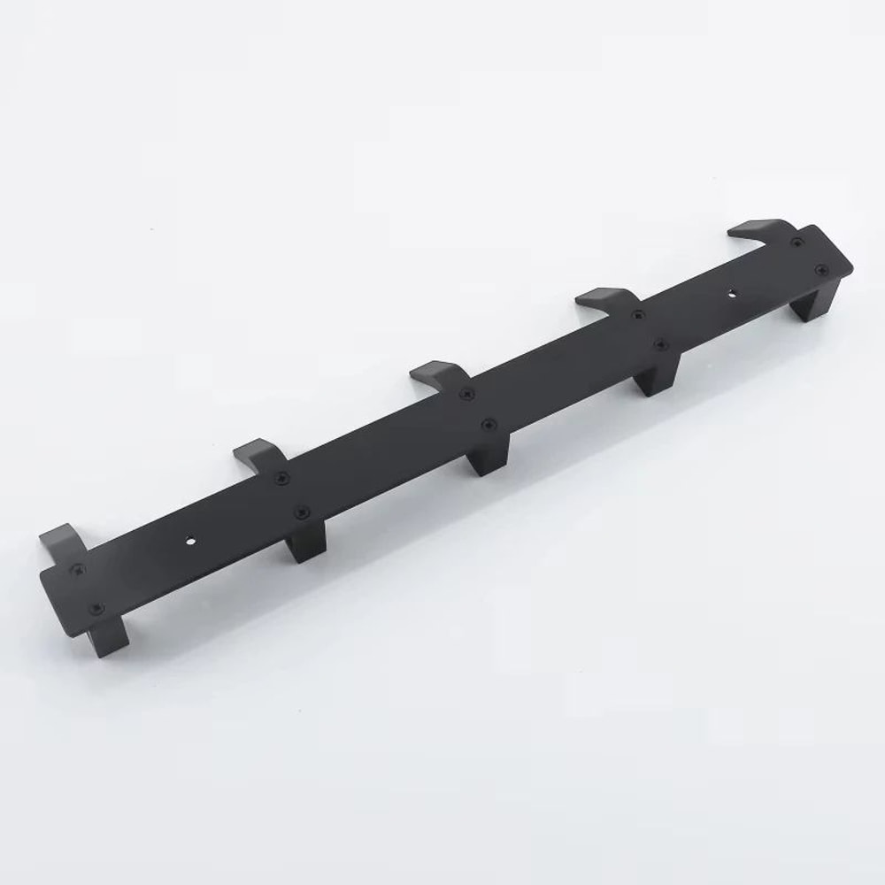 Modern Black Aluminum Wall Hook Rack SpaceSaving Towel Coat Holder For Bathroom And Entryway 4