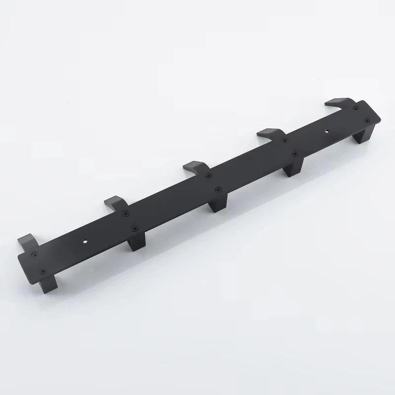 Modern Black Aluminum Wall Hook Rack SpaceSaving Towel Coat Holder For Bathroom And Entryway 4