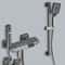 Gun Gray Digital Display Shower System With PianoKey Controls Brass Thermostatic Rainfall Set 0