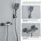 Gun Gray Digital Display Shower System With PianoKey Controls Brass Thermostatic Rainfall Set 6