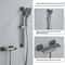 Gun Gray Digital Display Shower System With PianoKey Controls Brass Thermostatic Rainfall Set 7