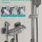 Gun Gray Digital Display Shower System With PianoKey Controls Brass Thermostatic Rainfall Set 9