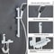 Gun Gray Digital Display Shower System With PianoKey Controls Brass Thermostatic Rainfall Set 15