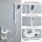Gun Gray Digital Display Shower System With PianoKey Controls Brass Thermostatic Rainfall Set 17
