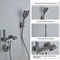 Gun Gray Digital Display Shower System With PianoKey Controls Brass Thermostatic Rainfall Set 10
