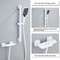Gun Gray Digital Display Shower System With PianoKey Controls Brass Thermostatic Rainfall Set 13