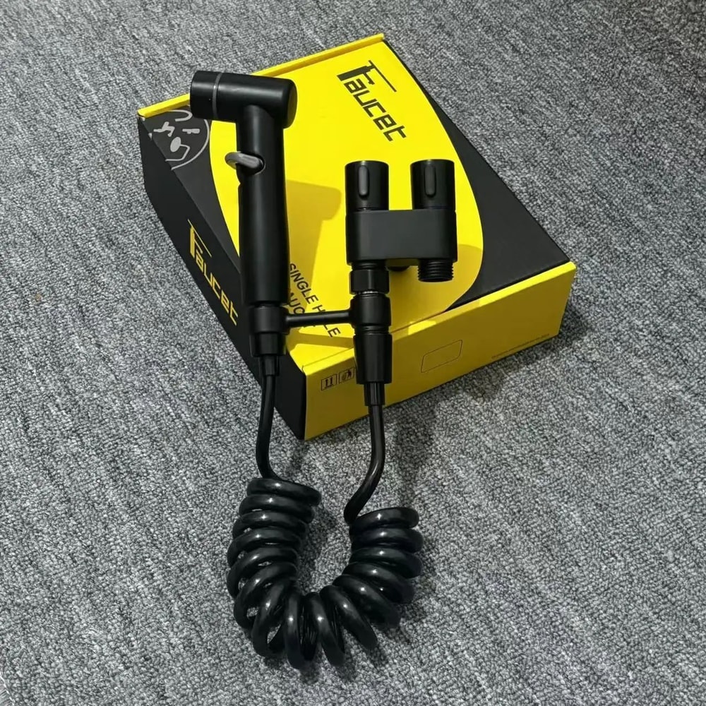 Stainless Steel Bidet Sprayer Kit Handheld Toilet Sprayer Set With DoubleOutlet Angle Valve 4