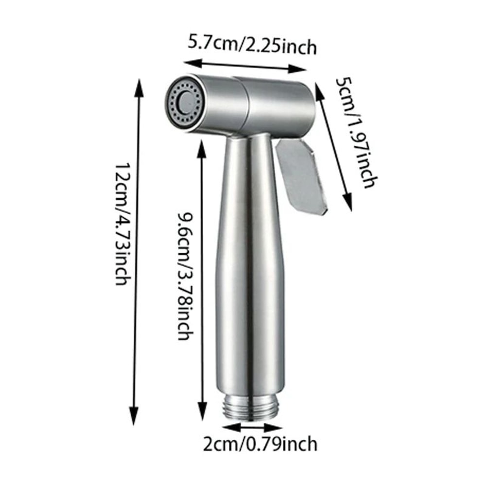 Portable Stainless Steel Bidet Sprayer Handheld Toilet Spray Gun For Hygienic Bathroom Outdoor Cl 3