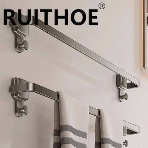 FlexHold Suction Cup Towel Rack – No Drill Folding Wall Mounted Towel Holder