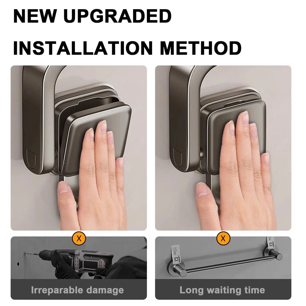 FlexHold Suction Cup Towel Rack No Drill Folding Wall Mounted Towel Holder 5