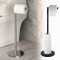 Freestanding Stainless Steel Toilet Paper Holder Stand With Storage Shelf 0