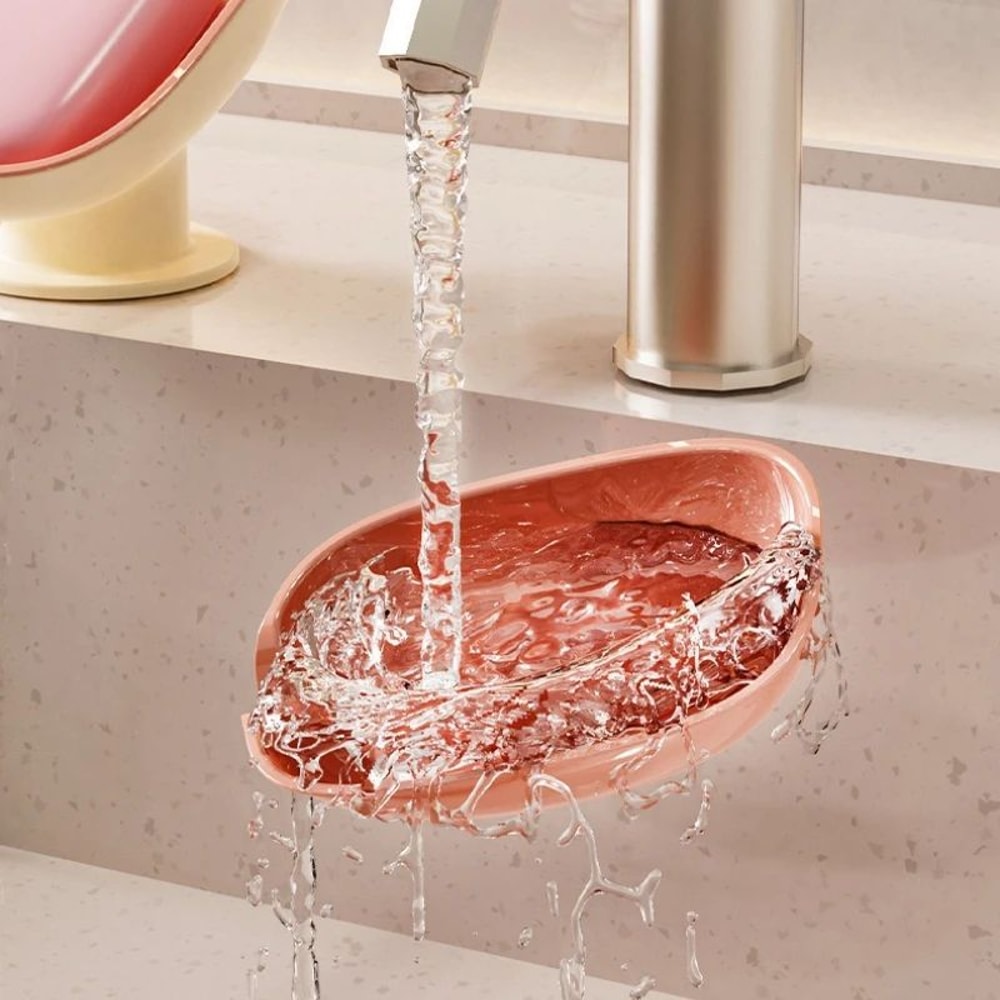 AquaLift WallMount Suction Cup Soap Holder With Drain Tray No Drill Bathroom Shelf 3