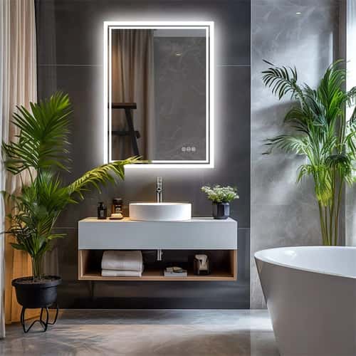 LUVODI Illuminated LED Bathroom Mirror with Anti-Fog & Dimmable Touch Control