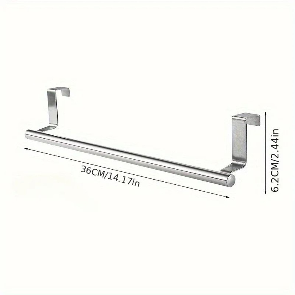 OvertheDoor Stainless Steel Towel Rack NoDrill Cabinet Bathroom Towel Bar Organizer 7