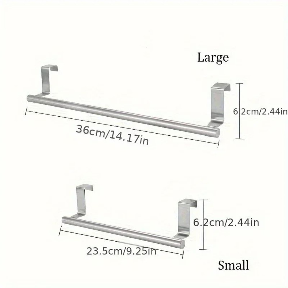 OvertheDoor Stainless Steel Towel Rack NoDrill Cabinet Bathroom Towel Bar Organizer 8