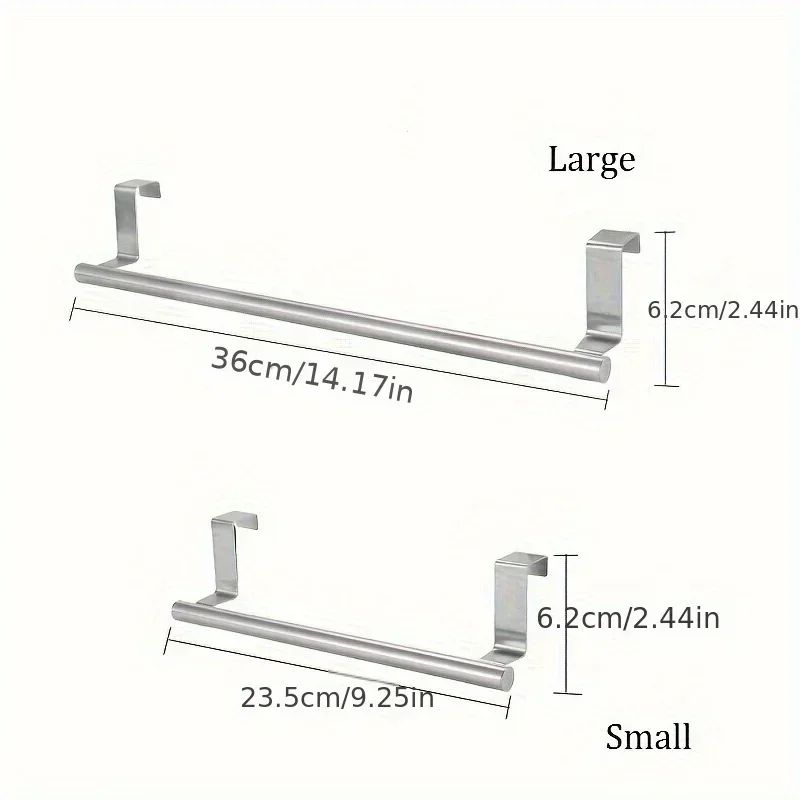 OvertheDoor Stainless Steel Towel Rack NoDrill Cabinet Bathroom Towel Bar Organizer 8
