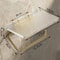 Luxury Gold Toilet Paper Holder With Shelf No Drill Wall Mounted Bathroom Organizer 0