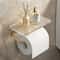 Luxury Gold Toilet Paper Holder With Shelf No Drill Wall Mounted Bathroom Organizer 1
