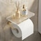 Luxury Gold Toilet Paper Holder With Shelf No Drill Wall Mounted Bathroom Organizer 1