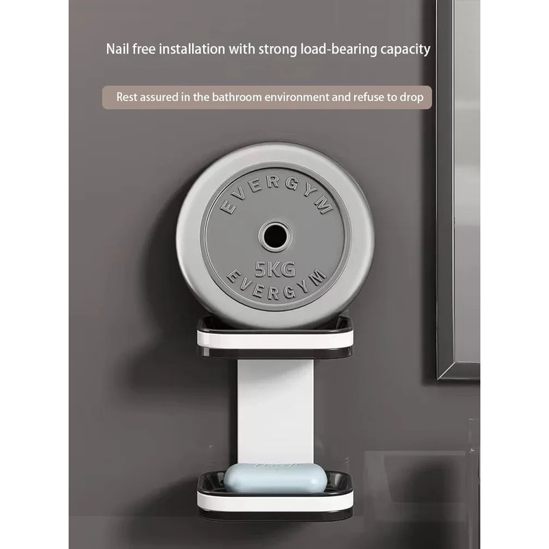 NoDrill Double Layer Bathroom Storage Rack With Drainage Wall Mounted Soap Holder Organizer 5