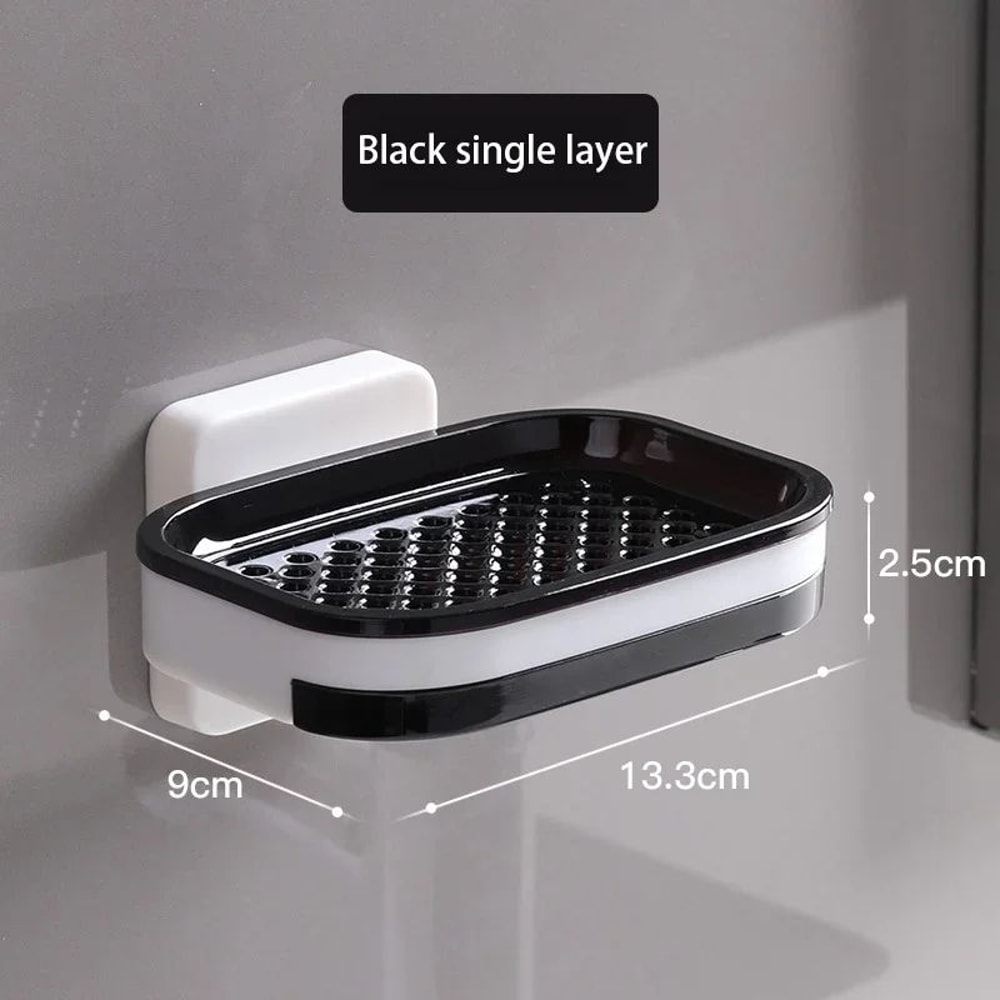 NoDrill Double Layer Bathroom Storage Rack With Drainage Wall Mounted Soap Holder Organizer 6