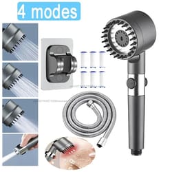 pureflow high pressure filtered shower head with one-key stop & massage spray