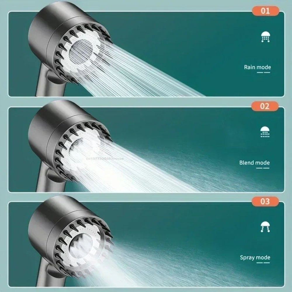 PureFlow High Pressure Filtered Shower Head With OneKey Stop Massage Spray 1