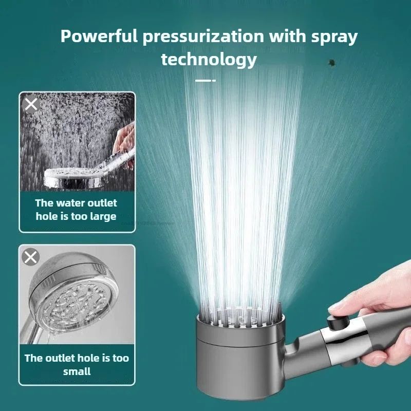 PureFlow High Pressure Filtered Shower Head With OneKey Stop Massage Spray 2