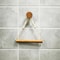 Rustic Wooden Triangle Toilet Paper Holder NailFree Wall Mounted Bathroom Shelf 6