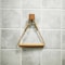 Rustic Wooden Triangle Toilet Paper Holder NailFree Wall Mounted Bathroom Shelf 9