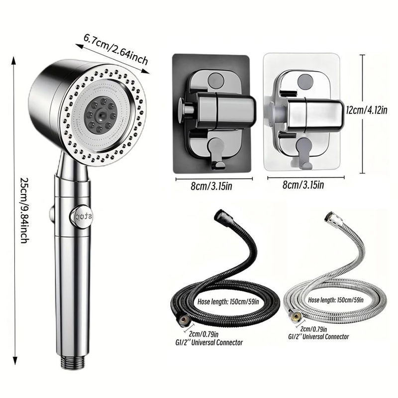 AquaSpa 5Mode High Pressure Shower Head With Filter Water Saving Design 5