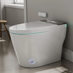 smart toilet with built-in bidet & auto open/close toilet lid - heated seat, warm wash, auto dual flush