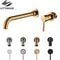 Brushed Gold Wall Mount Bathroom Faucet Concealed Hot Cold Basin Mixer Tap 0