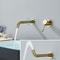 Brushed Gold Wall Mount Bathroom Faucet Concealed Hot Cold Basin Mixer Tap 2