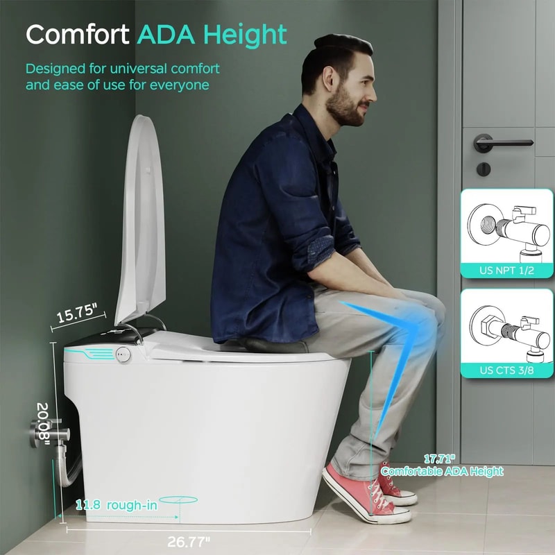 PureComfort Pro Smart Toilet With Bidet And Instant Warm Water Dryer 3