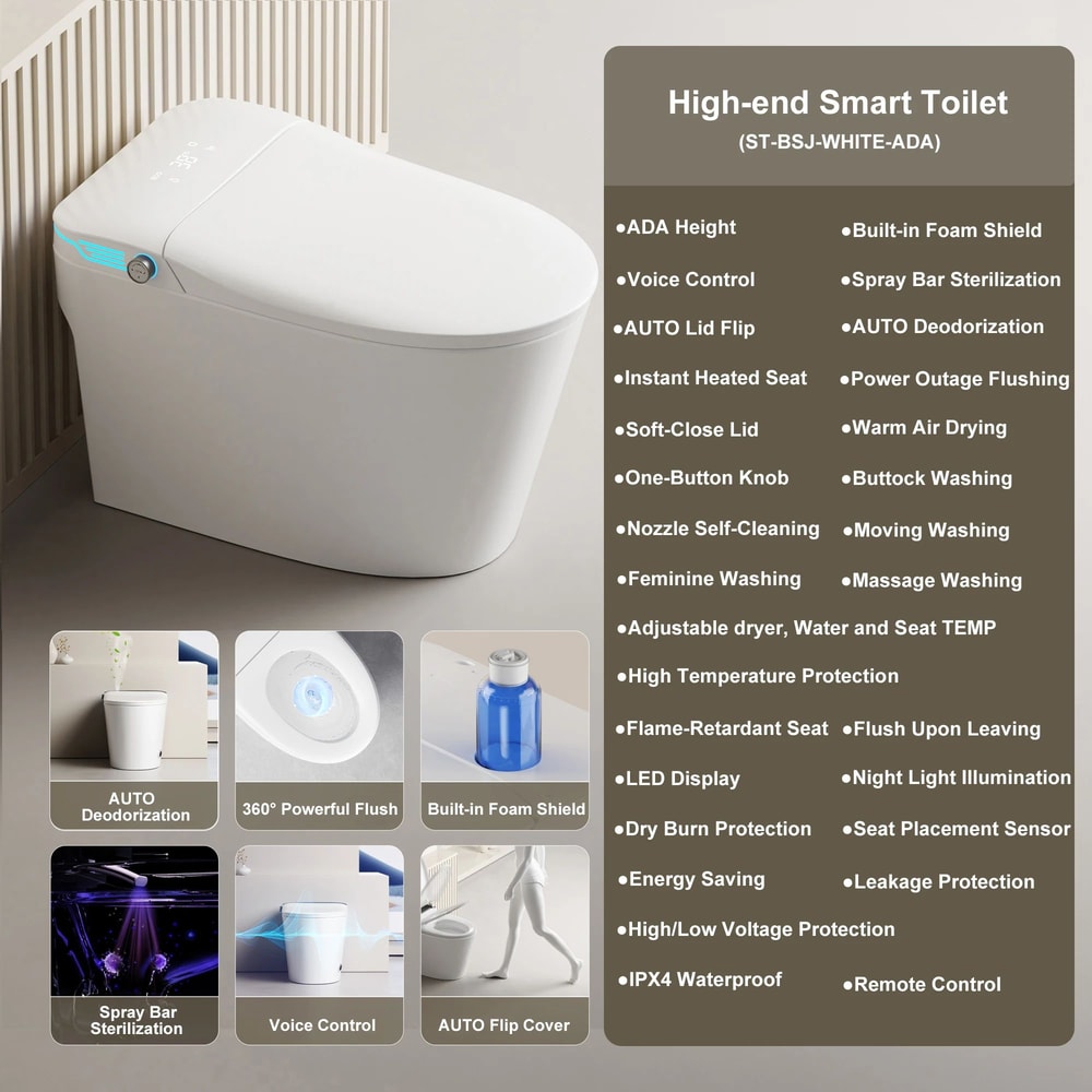 PureComfort Pro Smart Toilet With Bidet And Instant Warm Water Dryer 7