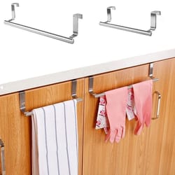 no-drill stainless steel towel bar – over the door space-saving bathroom & kitchen rack