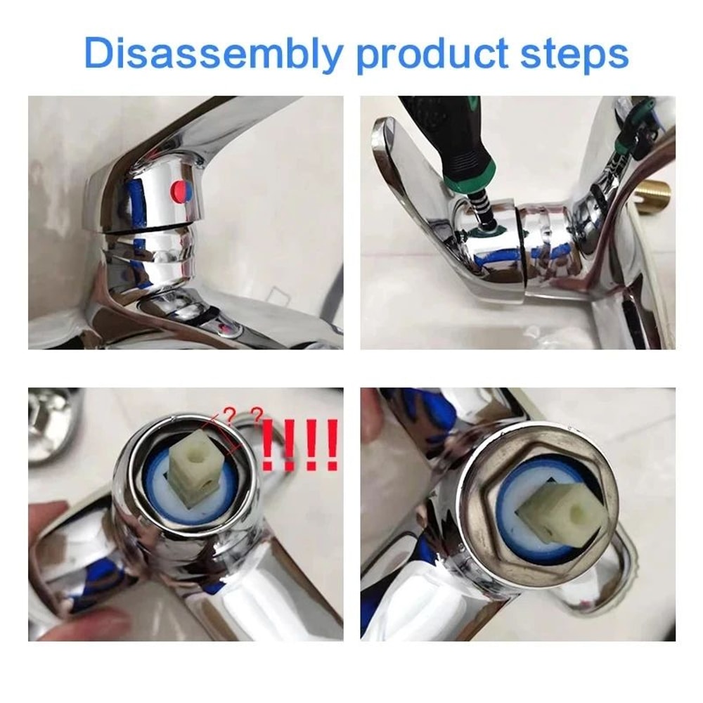 Universal Replacement Faucet Handle Metal SingleLever For Bathroom Kitchen HotCold Control 3