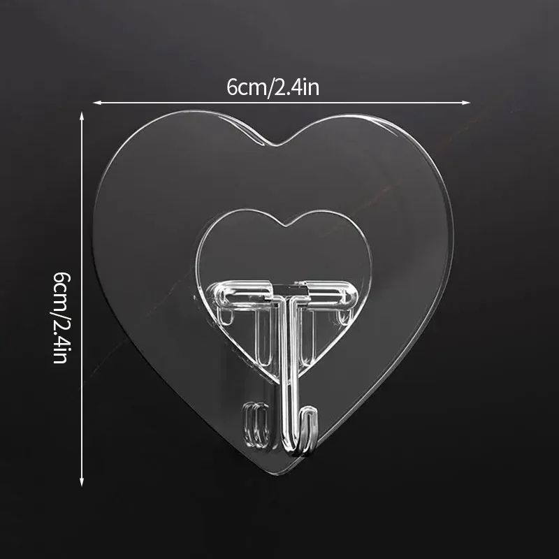 ClearGrip Heavy Duty Self Adhesive Hooks Transparent Stainless Steel Wall Hooks For Kitchen Bathr 5