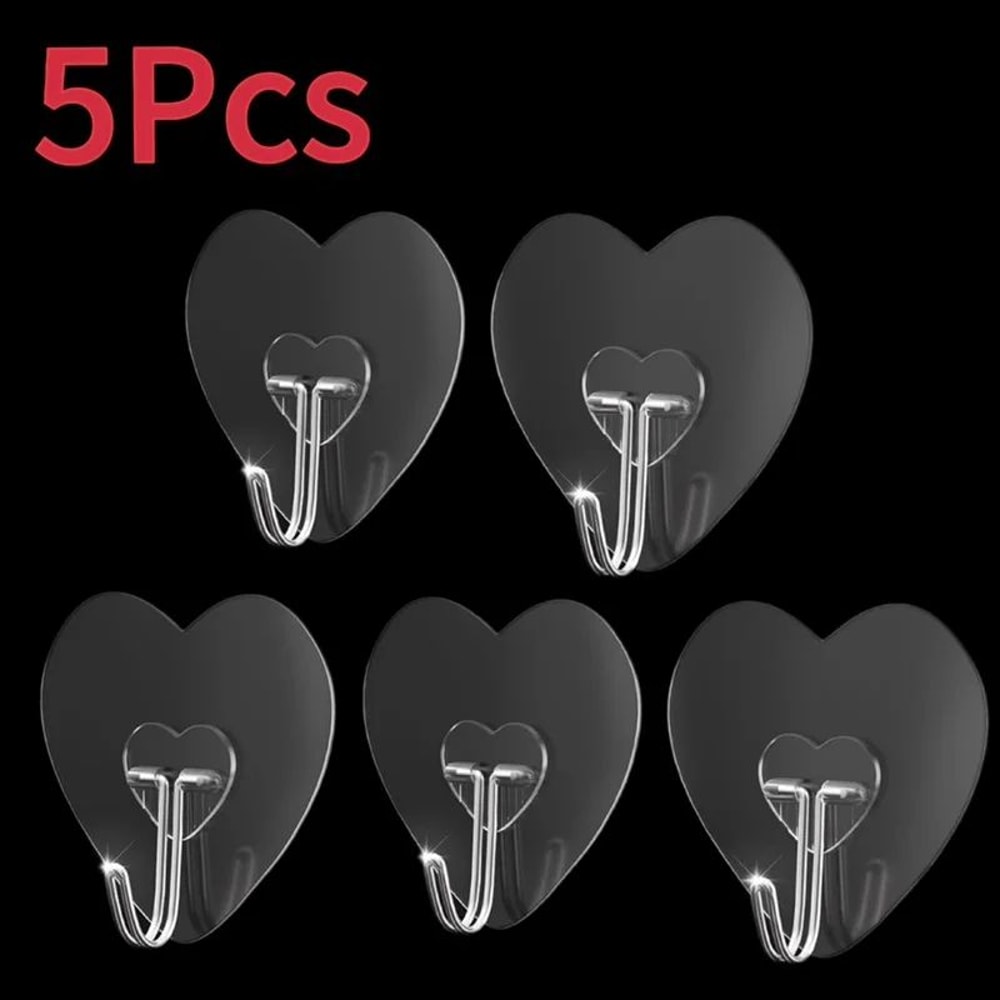 ClearGrip Heavy Duty Self Adhesive Hooks Transparent Stainless Steel Wall Hooks For Kitchen Bathr 7
