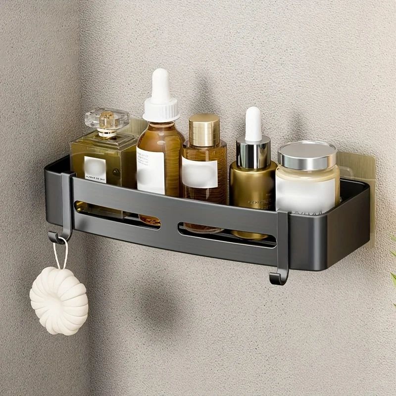 AeroGrip NoDrill Aluminum Corner Shower Shelf WallMounted Bathroom Storage Rack 4