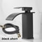Matte Black Waterfall Bathroom Faucet With Hot Cold Supply Lines 6