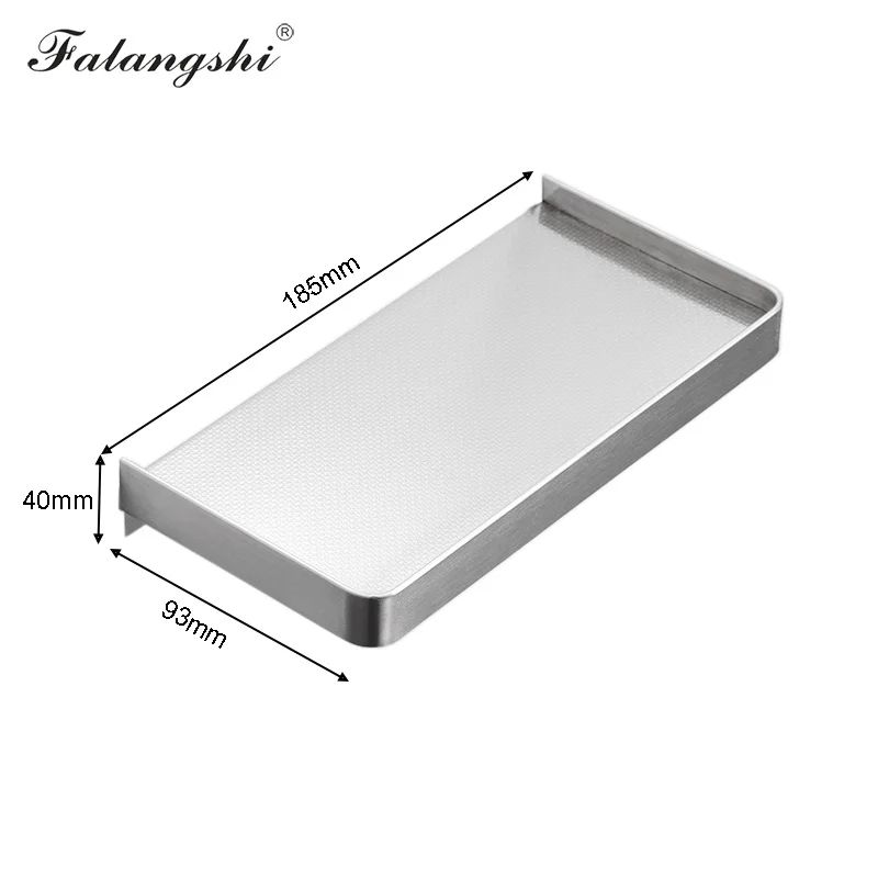 Falangshi Stainless Steel Shower Shelf With Phone Holder Wall Mounted Bathroom Storage Rack 5