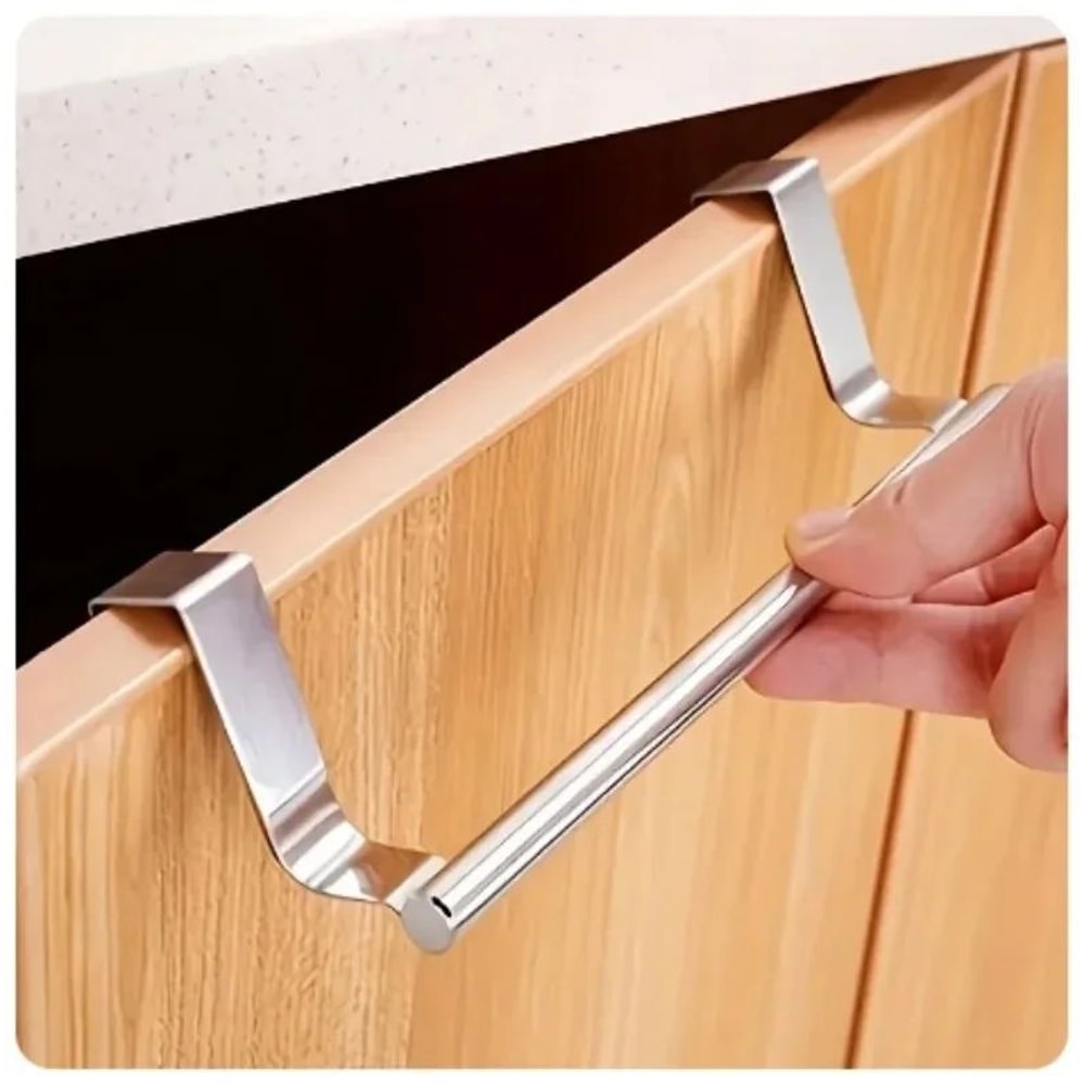 Stainless Steel Over The Door Towel Rack SpaceSaving Bathroom Kitchen Organizer 2